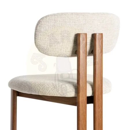 Silla beige en tejido con estructura metálica 50x47x81cm - Ixia - 614631IX - foto-secundaria-4
