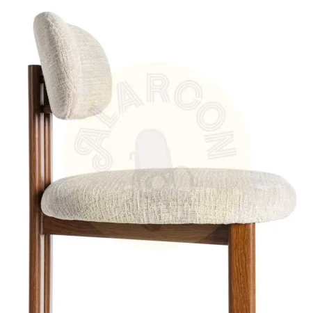 Silla beige en tejido con estructura metálica 50x47x81cm - Ixia - 614631IX - foto-secundaria-5