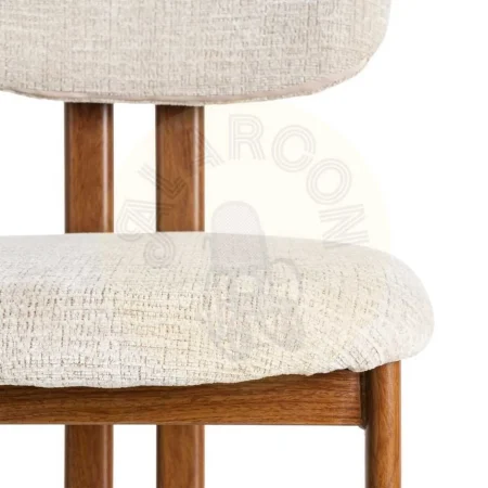 Silla beige en tejido con estructura metálica 50x47x81cm - Ixia - 614631IX - foto-secundaria-7