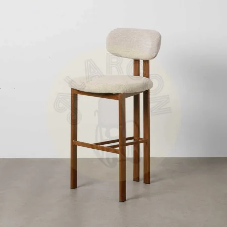Taburete alto beige en tejido y estructura metal 50x47x109cm - Ixia - 614632IX - foto-secundaria-11