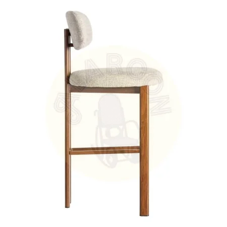 Taburete alto beige en tejido y estructura metal 50x47x109cm - Ixia - 614632IX - foto-secundaria-2