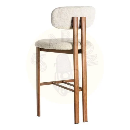 Taburete alto beige en tejido y estructura metal 50x47x109cm - Ixia - 614632IX - foto-secundaria-3