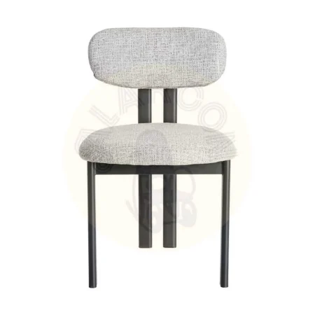 Silla en tejido gris con estructura metálica 50x47x81cm - Ixia - 614633IX - foto-secundaria-1