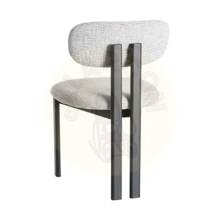 Silla en tejido gris con estructura metálica 50x47x81cm - Ixia - 614633IX - foto-secundaria-3