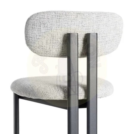 Silla en tejido gris con estructura metálica 50x47x81cm - Ixia - 614633IX - foto-secundaria-4
