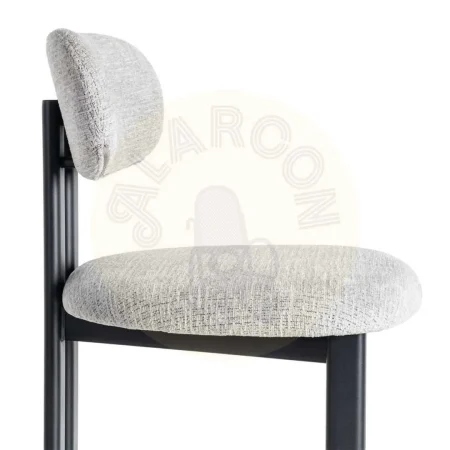 Silla en tejido gris con estructura metálica 50x47x81cm - Ixia - 614633IX - foto-secundaria-6