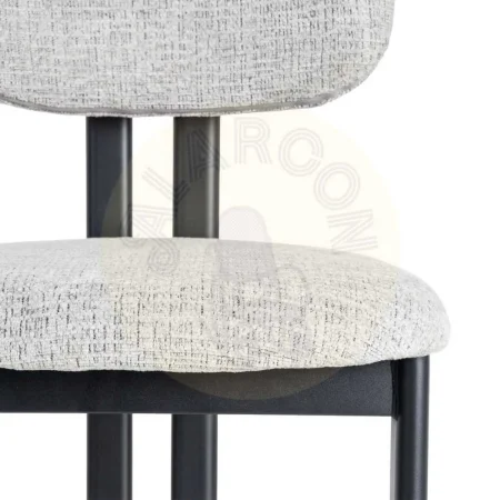 Silla en tejido gris con estructura metálica 50x47x81cm - Ixia - 614633IX - foto-secundaria-7