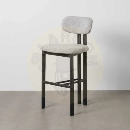 Taburete tapizado en tejido gris con estructura metálica asiento 75cm 50x47x109cm - Ixia - 614634IX - foto-secundaria-11