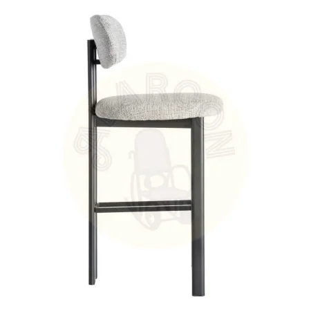 Taburete tapizado en tejido gris con estructura metálica asiento 75cm 50x47x109cm - Ixia - 614634IX - foto-secundaria-2