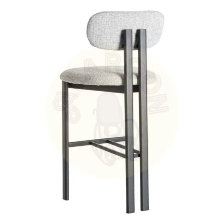 Taburete tapizado en tejido gris con estructura metálica asiento 75cm 50x47x109cm - Ixia - 614634IX - foto-secundaria-3