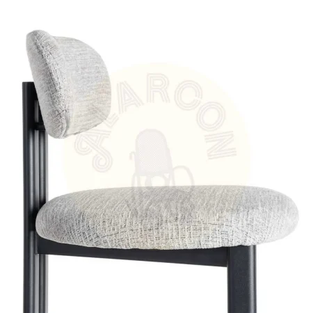 Taburete tapizado en tejido gris con estructura metálica asiento 75cm 50x47x109cm - Ixia - 614634IX - foto-secundaria-5