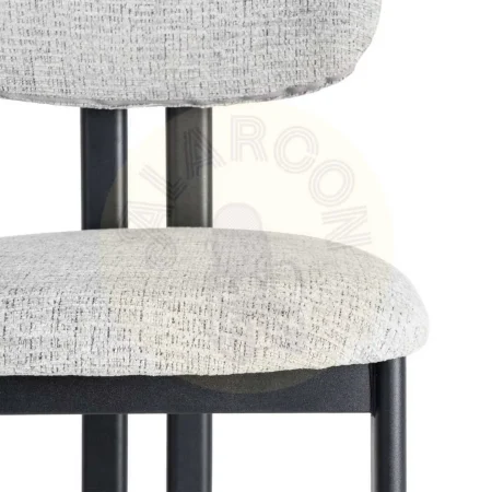 Taburete tapizado en tejido gris con estructura metálica asiento 75cm 50x47x109cm - Ixia - 614634IX - foto-secundaria-7