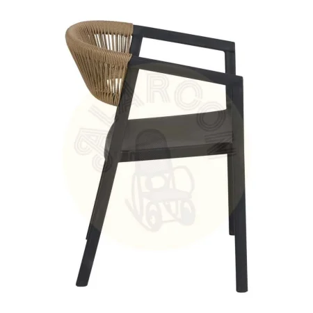 Silla apilable antracita de polipropileno con cuerda de polietileno 56x54x75.50cm - Ixia - 614705IX - foto-secundaria-2