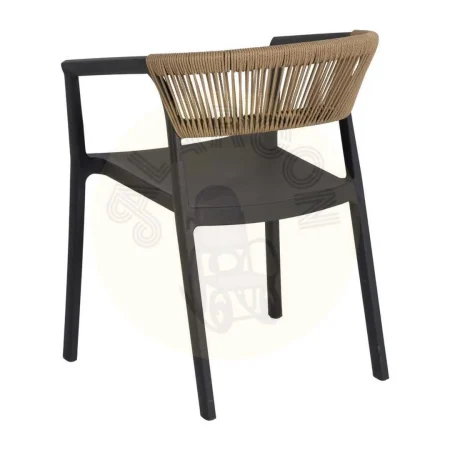 Silla apilable antracita de polipropileno con cuerda de polietileno 56x54x75.50cm - Ixia - 614705IX - foto-secundaria-3