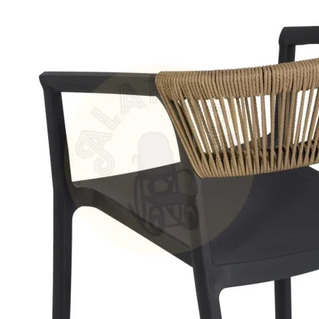 Silla apilable antracita de polipropileno con cuerda de polietileno 56x54x75.50cm - Ixia - 614705IX - foto-secundaria-7