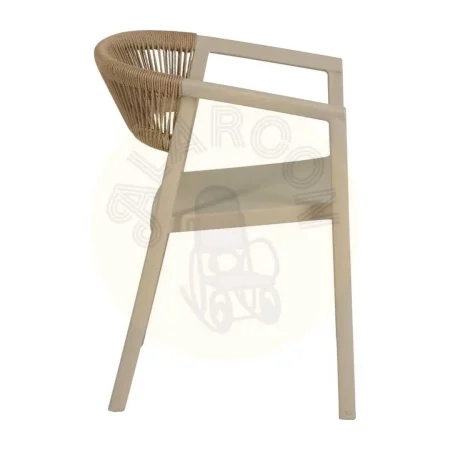 Silla apilable beige en polipropileno con cuerda de polietileno 56x52x76cm - Ixia - 614706IX - foto-secundaria-2