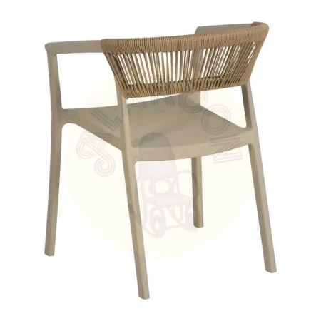 Silla apilable beige en polipropileno con cuerda de polietileno 56x52x76cm - Ixia - 614706IX - foto-secundaria-3