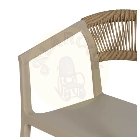 Silla apilable beige en polipropileno con cuerda de polietileno 56x52x76cm - Ixia - 614706IX - foto-secundaria-4