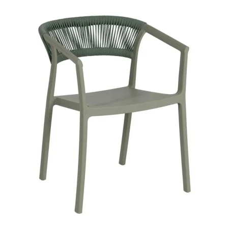 Silla apilable verde de polipropileno con cuerda de polietileno 56x52x76cm - Ixia - 614707IX - foto-blanco