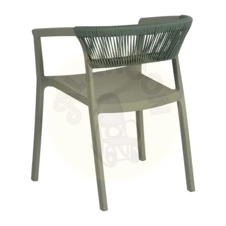 Silla apilable verde de polipropileno con cuerda de polietileno 56x52x76cm - Ixia - 614707IX - foto-secundaria-3