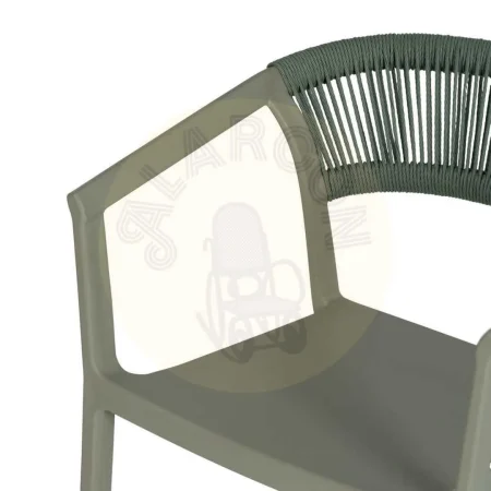 Silla apilable verde de polipropileno con cuerda de polietileno 56x52x76cm - Ixia - 614707IX - foto-secundaria-4