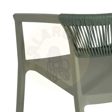 Silla apilable verde de polipropileno con cuerda de polietileno 56x52x76cm - Ixia - 614707IX - foto-secundaria-7