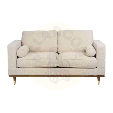Sofá 2 plazas beige tapizado en tejido con cojines desenfundables y estructura de madera 171x89x83cm - Ixia - 614710IX - foto-secundaria-1