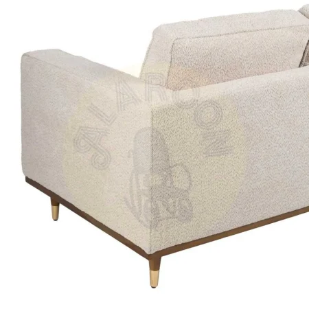 Sofá 2 plazas beige tapizado en tejido con cojines desenfundables y estructura de madera 171x89x83cm - Ixia - 614710IX - foto-secundaria-10