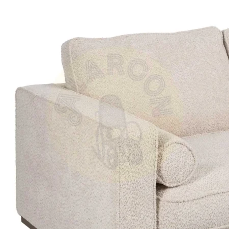 Sofá 2 plazas beige tapizado en tejido con cojines desenfundables y estructura de madera 171x89x83cm - Ixia - 614710IX - foto-secundaria-3