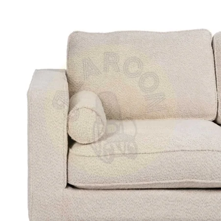Sofá 2 plazas beige tapizado en tejido con cojines desenfundables y estructura de madera 171x89x83cm - Ixia - 614710IX - foto-secundaria-4