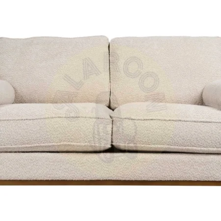 Sofá 2 plazas beige tapizado en tejido con cojines desenfundables y estructura de madera 171x89x83cm - Ixia - 614710IX - foto-secundaria-5