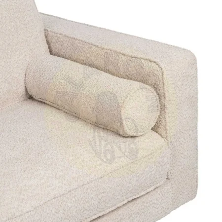 Sofá 2 plazas beige tapizado en tejido con cojines desenfundables y estructura de madera 171x89x83cm - Ixia - 614710IX - foto-secundaria-6