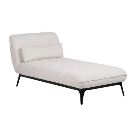 Chaise lounger crema en tejido con patas de metal 172x92x81cm - Ixia - 614712IX - foto-blanco