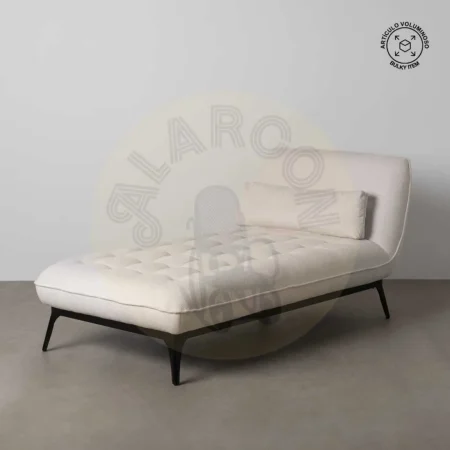 Chaise lounger crema en tejido con patas de metal 172x92x81cm - Ixia - 614712IX - foto-secundaria-11