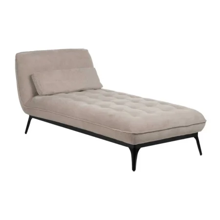 Chaise lounge tapizada en tejido taupe con estructura metálica 168x90x82cm - Ixia - 614714IX - foto-blanco