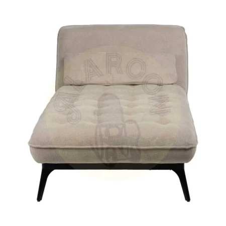 Chaise lounge tapizada en tejido taupe con estructura metálica 168x90x82cm - Ixia - 614714IX - foto-secundaria-1