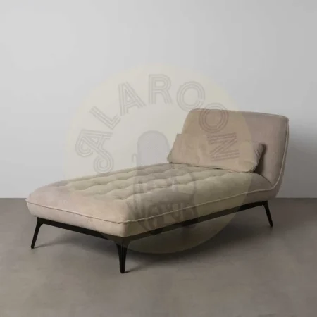Chaise lounge tapizada en tejido taupe con estructura metálica 168x90x82cm - Ixia - 614714IX - foto-secundaria-13