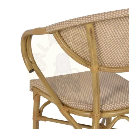 Silla beige apilable en aluminio y textileno para exterior 57x58.50x82cm - Ixia - 614715IX - foto-secundaria-10