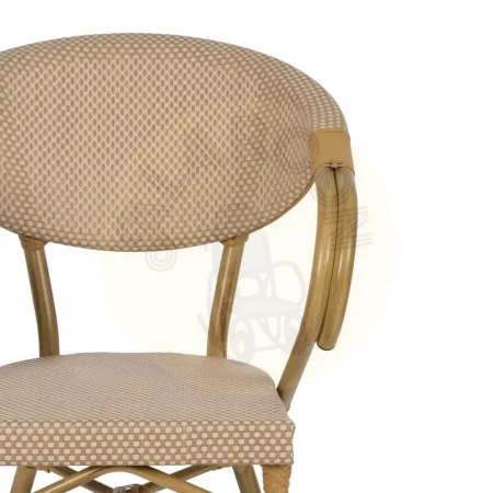 Silla beige apilable en aluminio y textileno para exterior 57x58.50x82cm - Ixia - 614715IX - foto-secundaria-3
