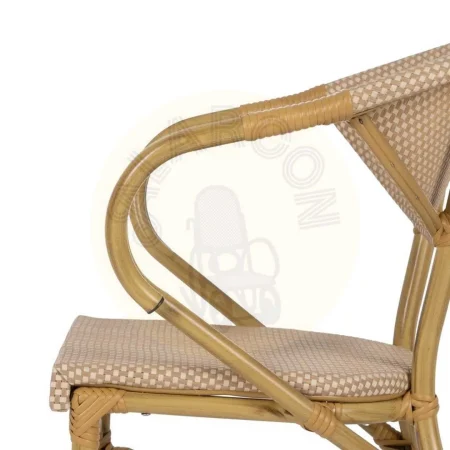 Silla beige apilable en aluminio y textileno para exterior 57x58.50x82cm - Ixia - 614715IX - foto-secundaria-5