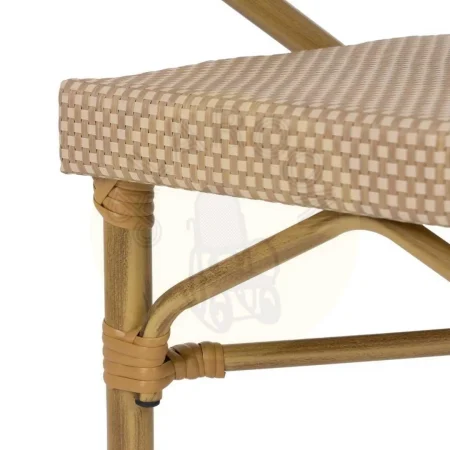 Silla beige apilable en aluminio y textileno para exterior 57x58.50x82cm - Ixia - 614715IX - foto-secundaria-6