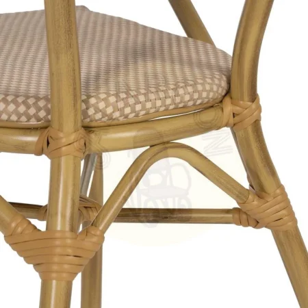 Silla beige apilable en aluminio y textileno para exterior 57x58.50x82cm - Ixia - 614715IX - foto-secundaria-9