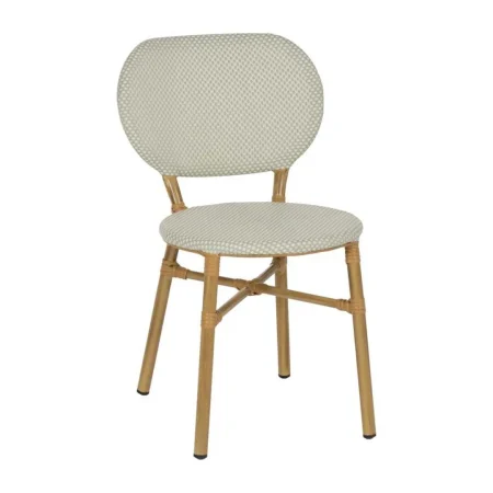 Silla aguamarina de aluminio y textileno apilable 47x60x79cm - Ixia - 614720IX - foto-blanco