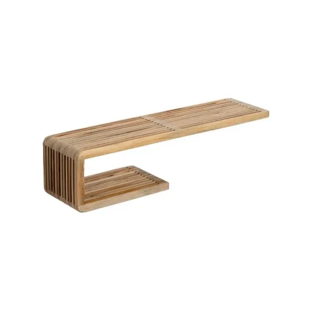 Estante en madera de teca reciclada acabado natural para salón 80x21x20cm - Ixia - 614733IX - foto-blanco