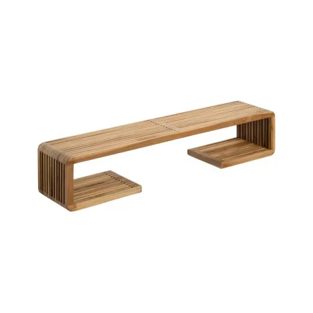 Estante natural de madera de teca reciclada para salón 100x21x20cm - Ixia - 614734IX - foto-blanco