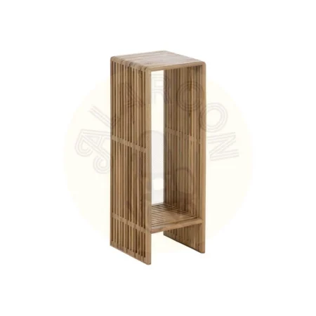 Set de 2 peanas de madera de teca reciclada color natural para salón 33x27x86cm - Ixia - 614735IX - foto-secundaria-2