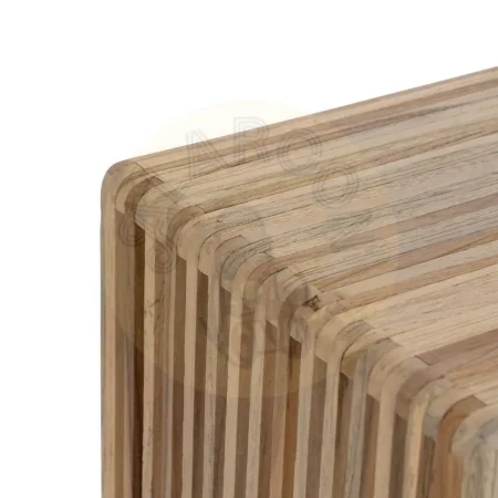 Set de 2 peanas de madera de teca reciclada color natural para salón 33x27x86cm - Ixia - 614735IX - foto-secundaria-3