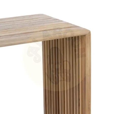 Set de 2 peanas de madera de teca reciclada color natural para salón 33x27x86cm - Ixia - 614735IX - foto-secundaria-4