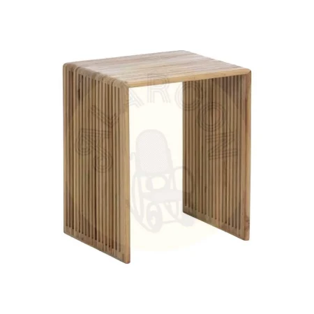 Set de 3 mesas auxiliares en madera de teca reciclada acabado natural 41x34x50cm - Ixia - 614740IX - foto-secundaria-2