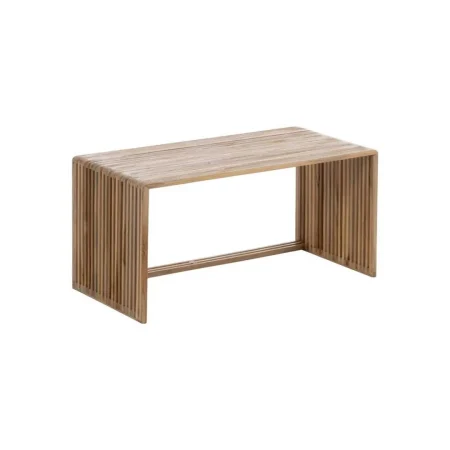 Juego de 2 mesas de centro en madera de teca reciclada color natural 85x35x41cm - Ixia - 614741IX - foto-blanco